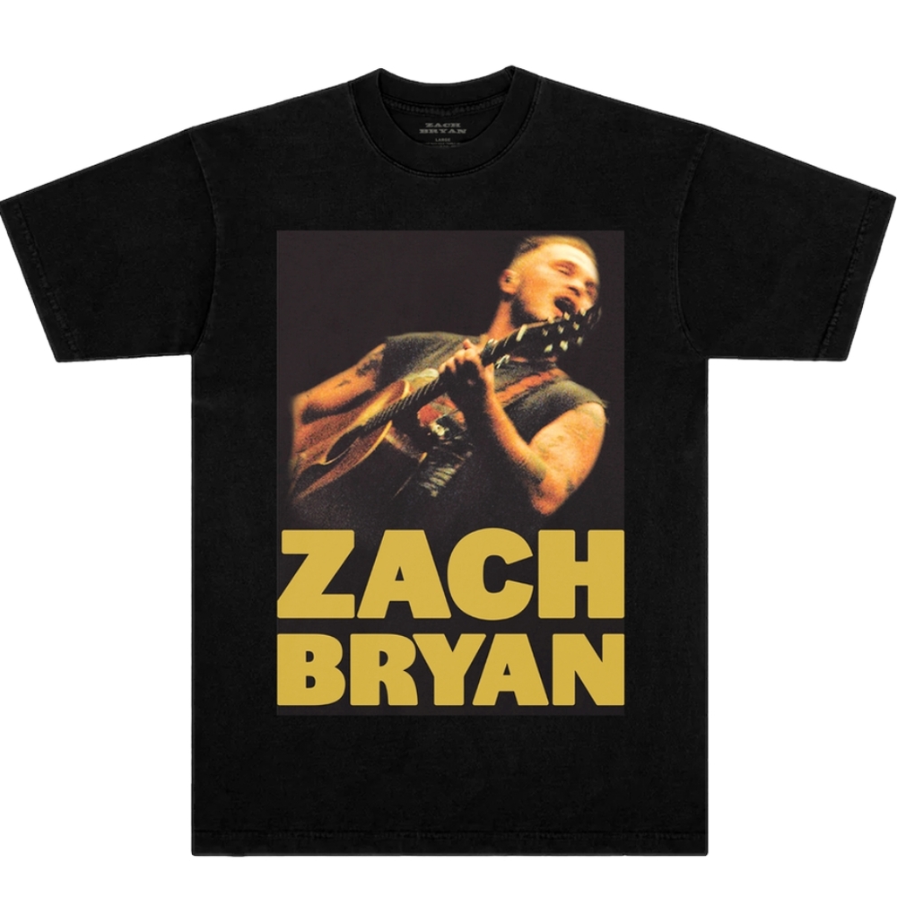 🆕️ Zach Bryan Official Merch The Quittin' Time Tour Washed Black Tee